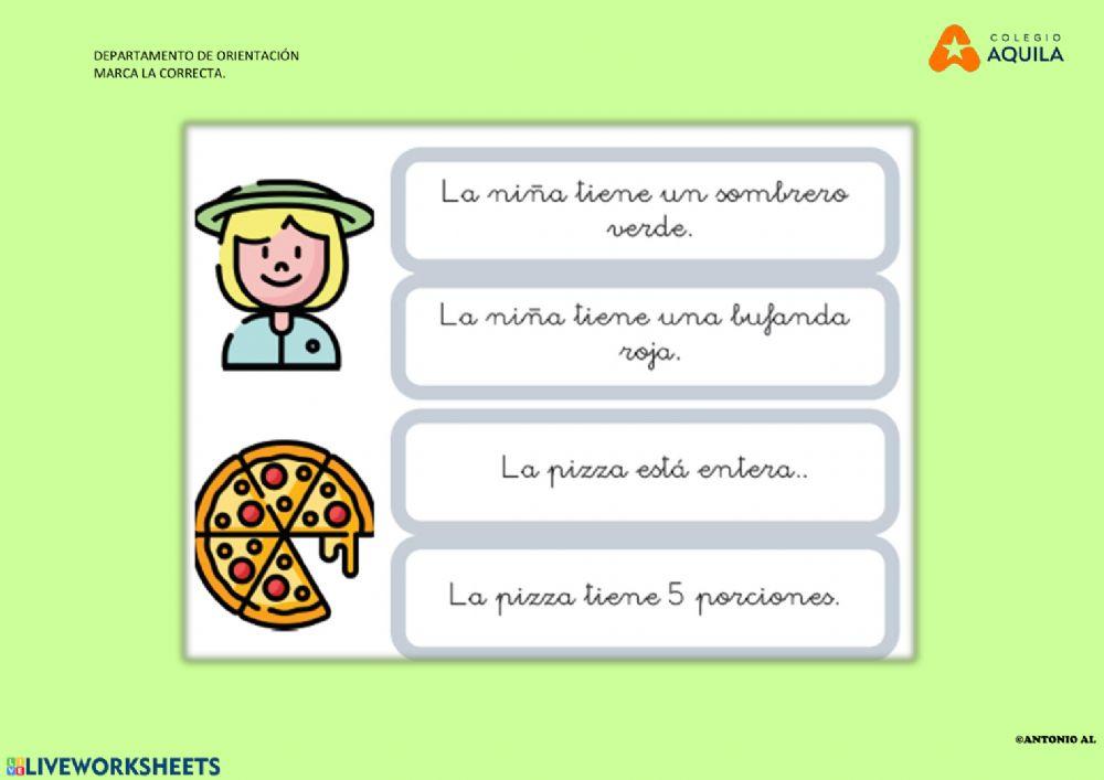 Marca la frase correcta