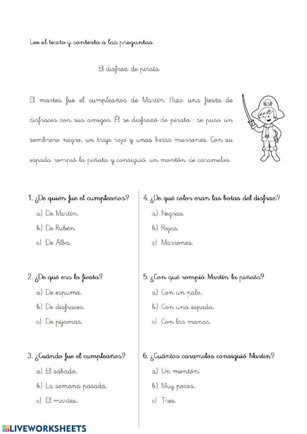 Comprensión lectora castellano