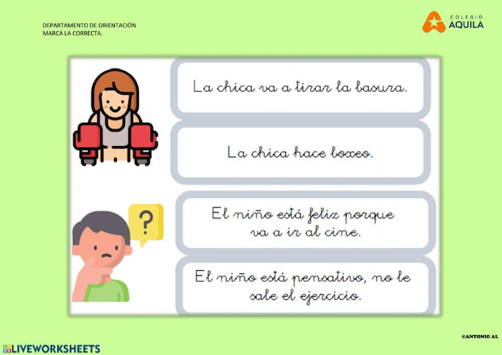 Marca la frase correcta