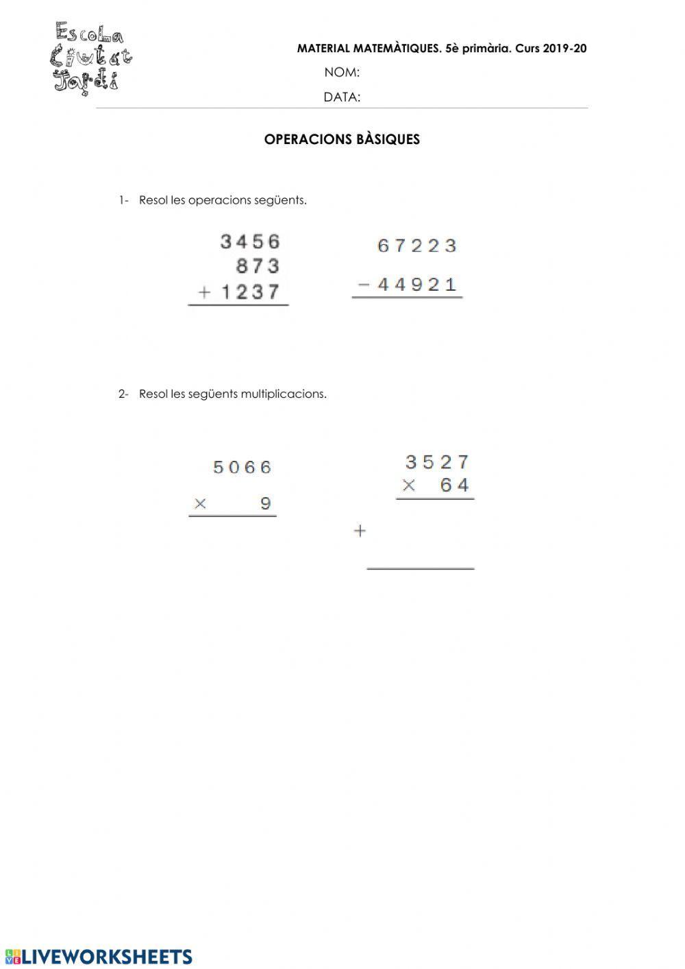 Operacions bàsiques