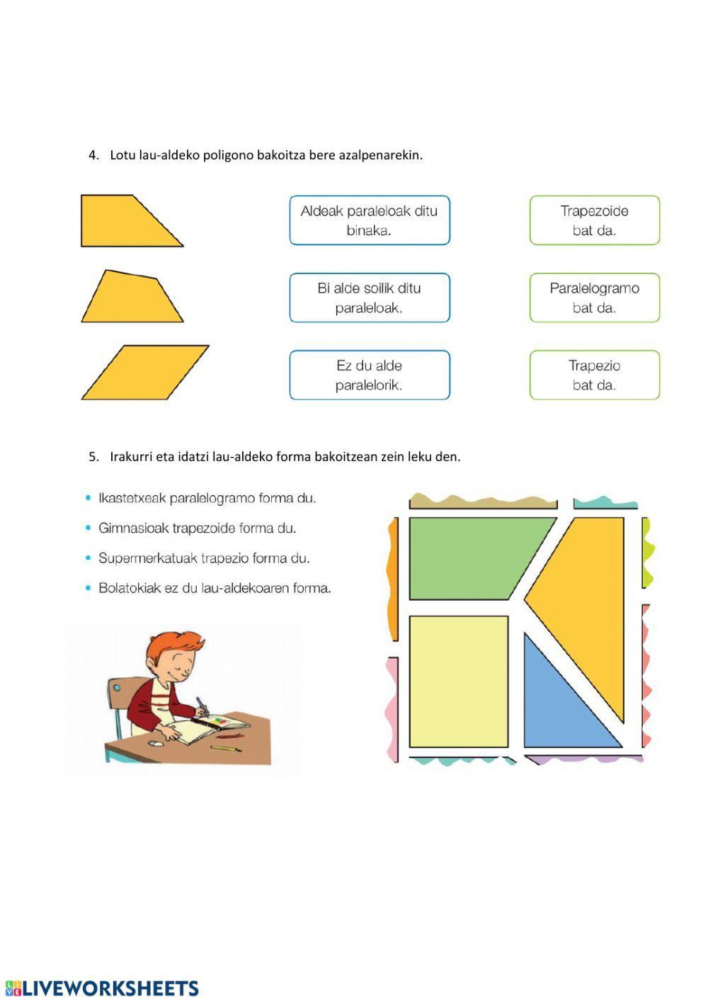 Irudi lauak: elementuak, sailkapena eta perimetroa