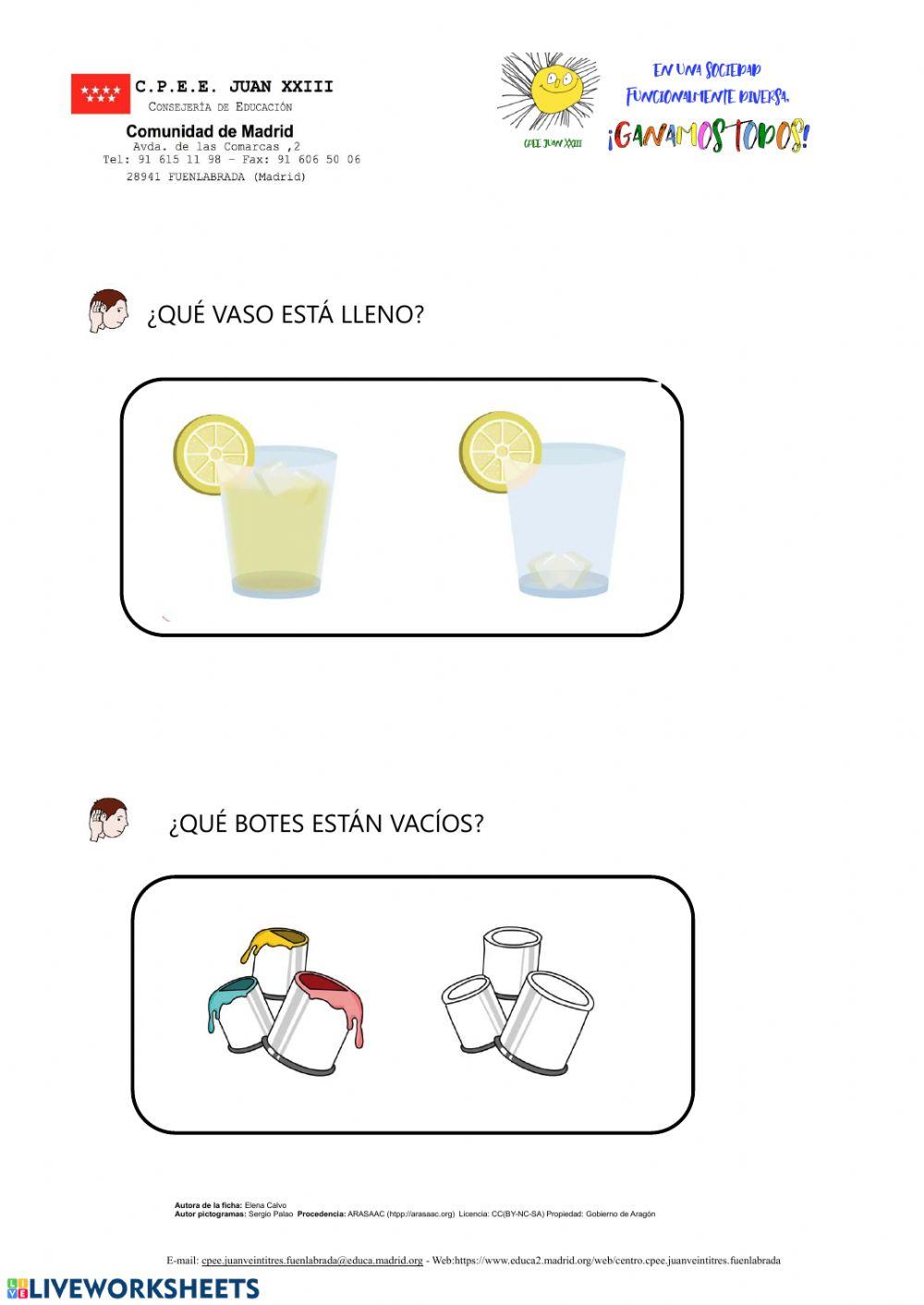 Conceptos básicos lleno vacío