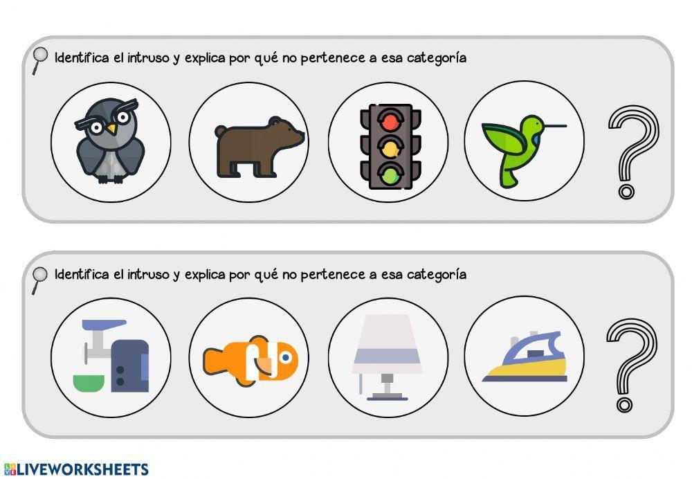 Buscamos el intruso Nivel 1