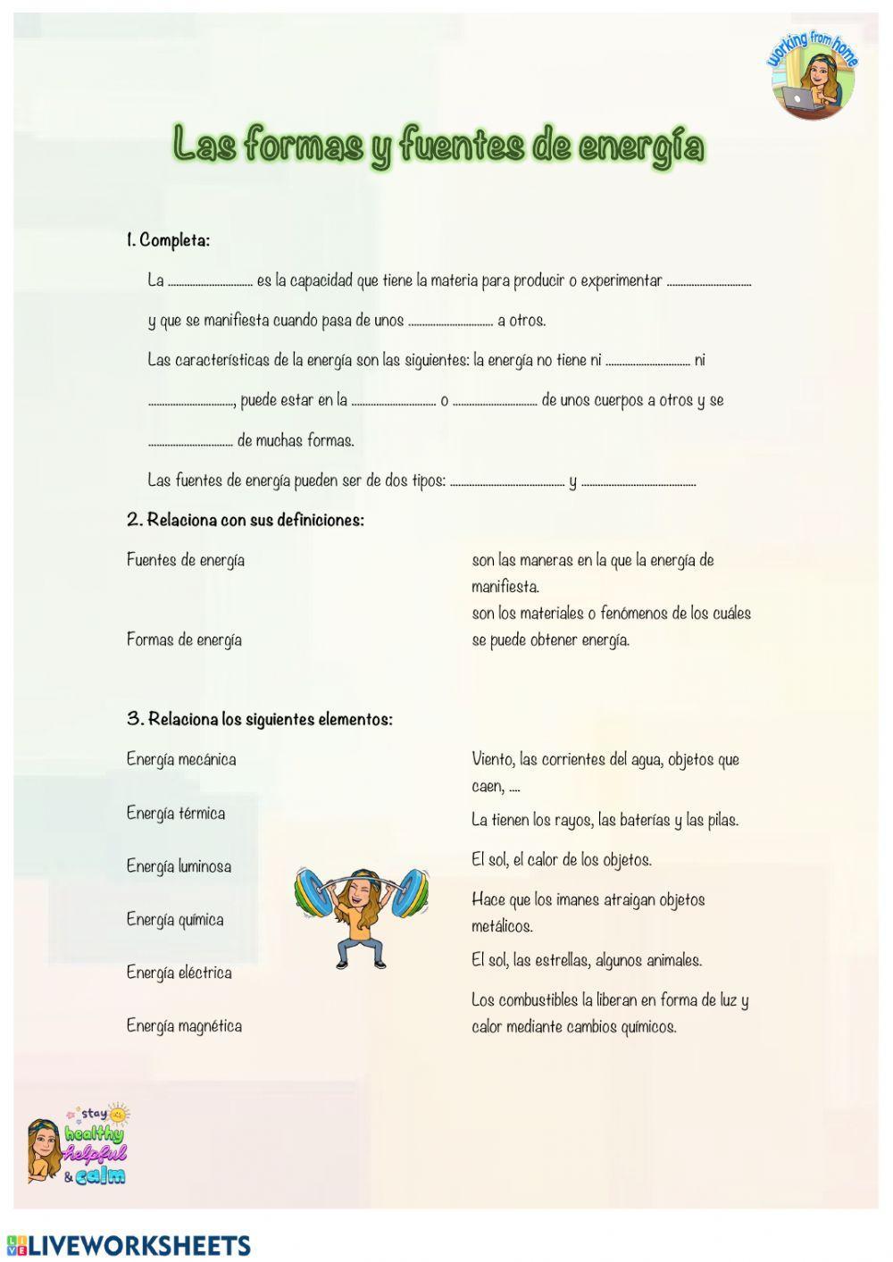 Naturales. Las formas y fuentes de energía
