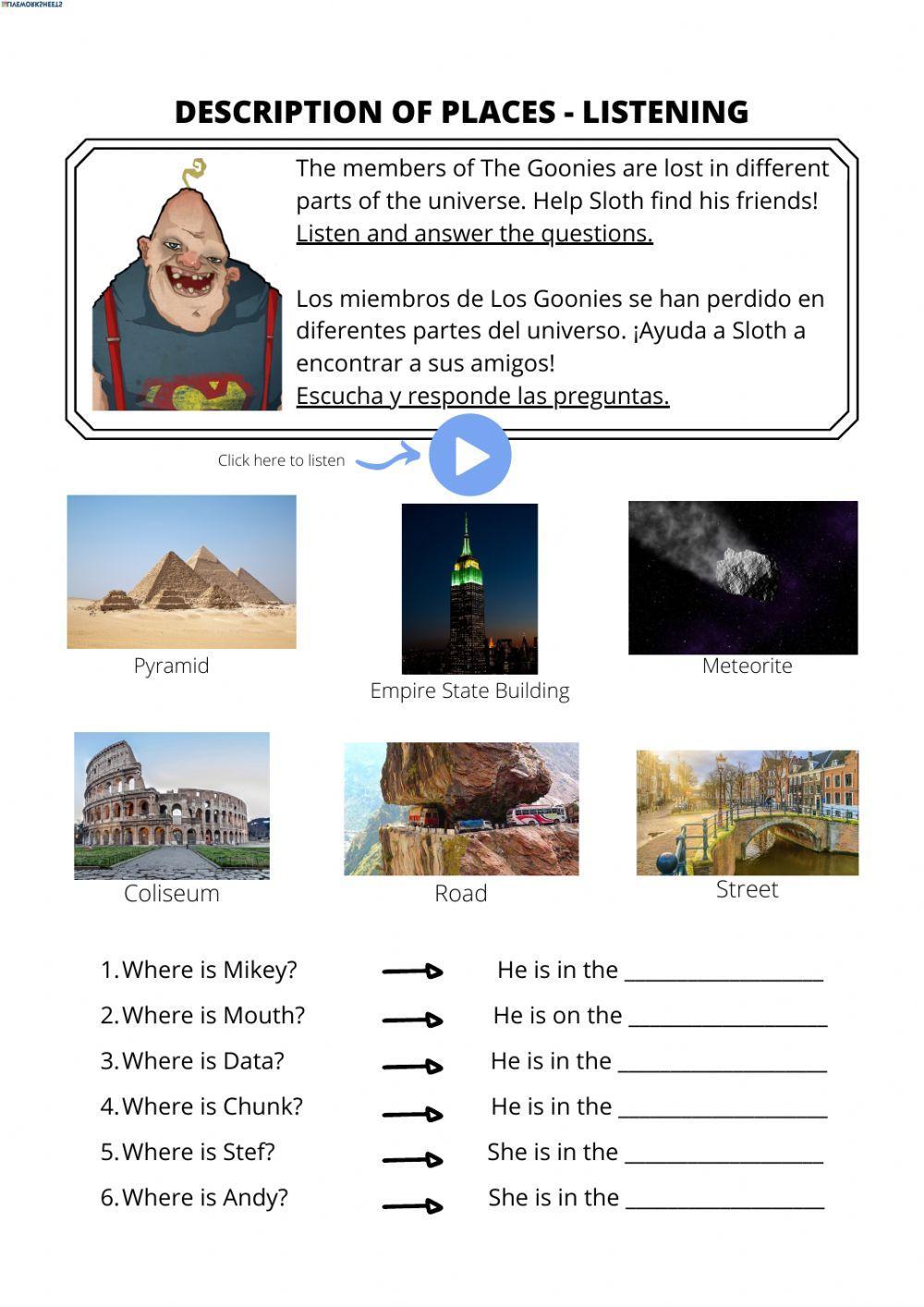 Description of place - listening