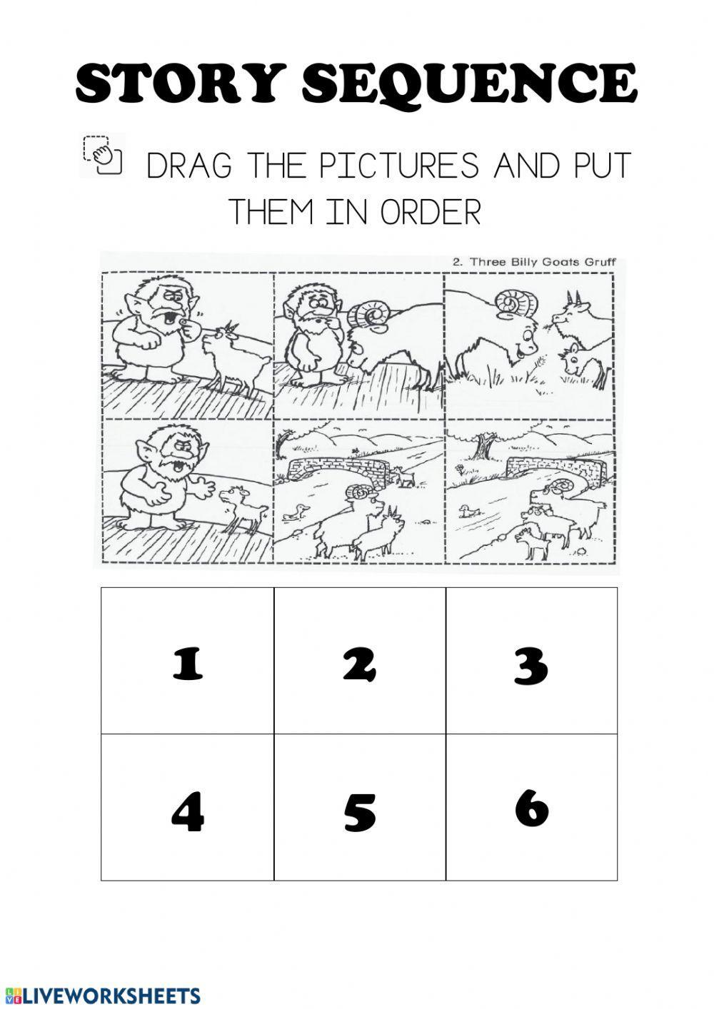 Story sequencing three billy goats gruff
