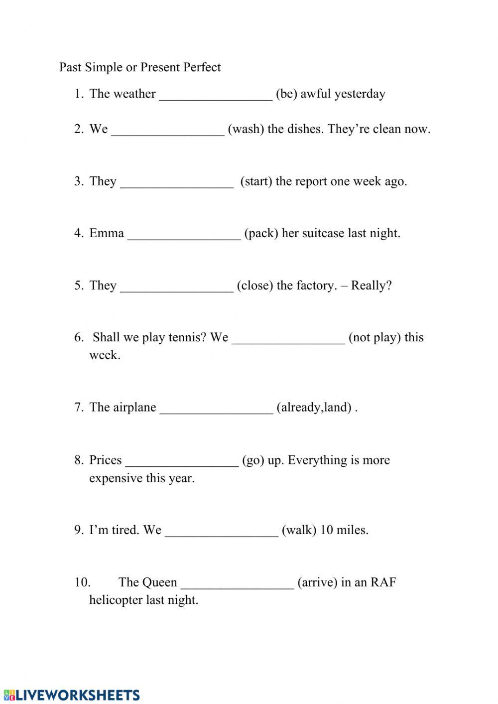 Present Perfect vs Past Simple