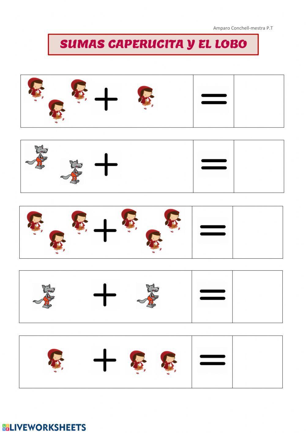 Sumas Caperucita Roja y el Lobo Sumas Caperucita Roja y el Lobo
