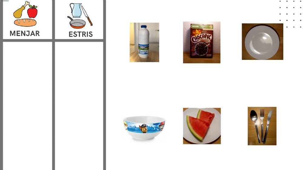 Classifica estris i aliments