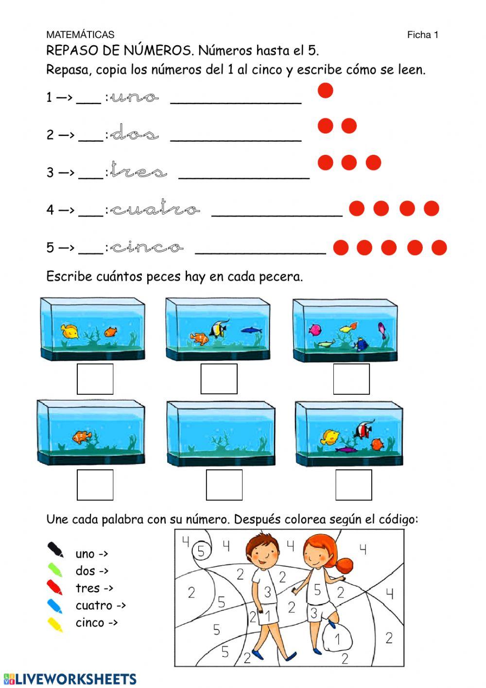 Matemáticas-Ficha 1-Números 1-5