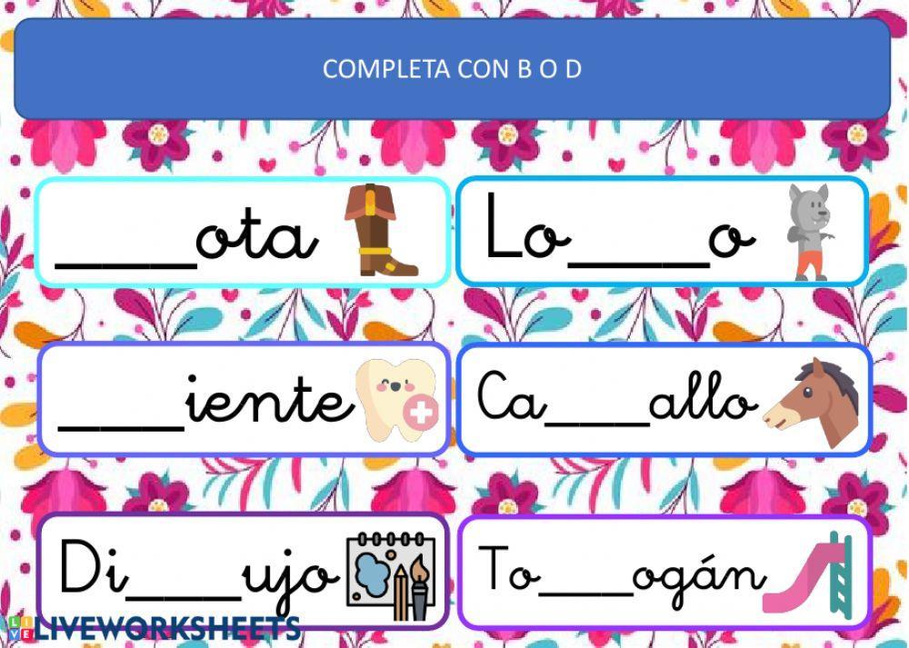 Lectoescritura B y D