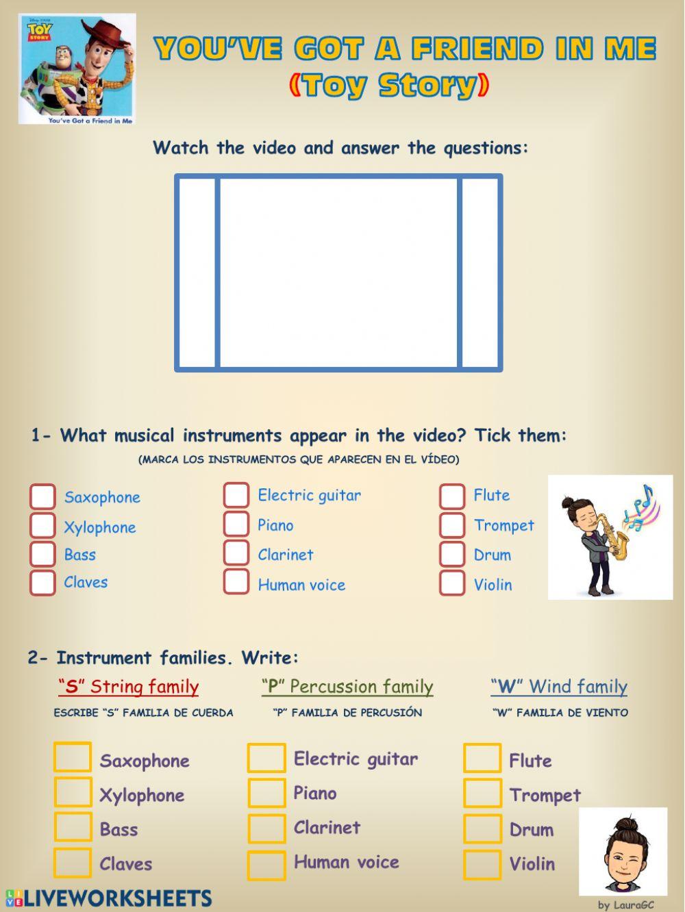 Instruments I've got a friend in me