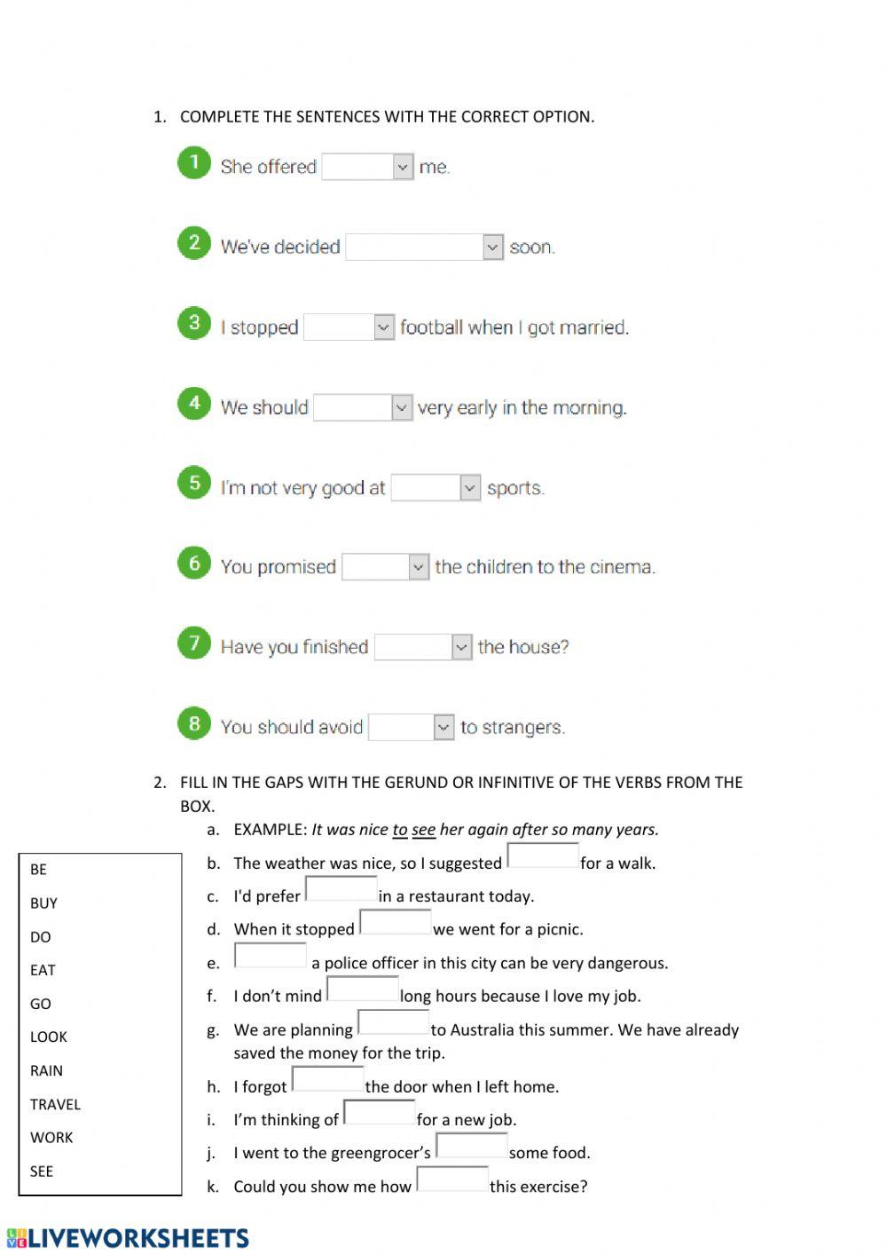 Infinitive or gerund?