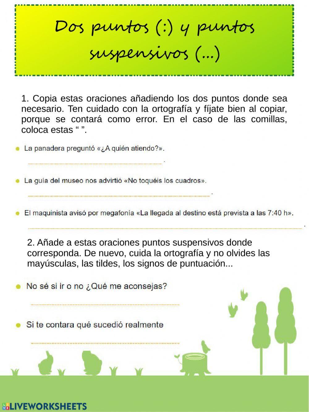 Puntos suspensivos y dos puntos Puntos suspensivos y dos puntos