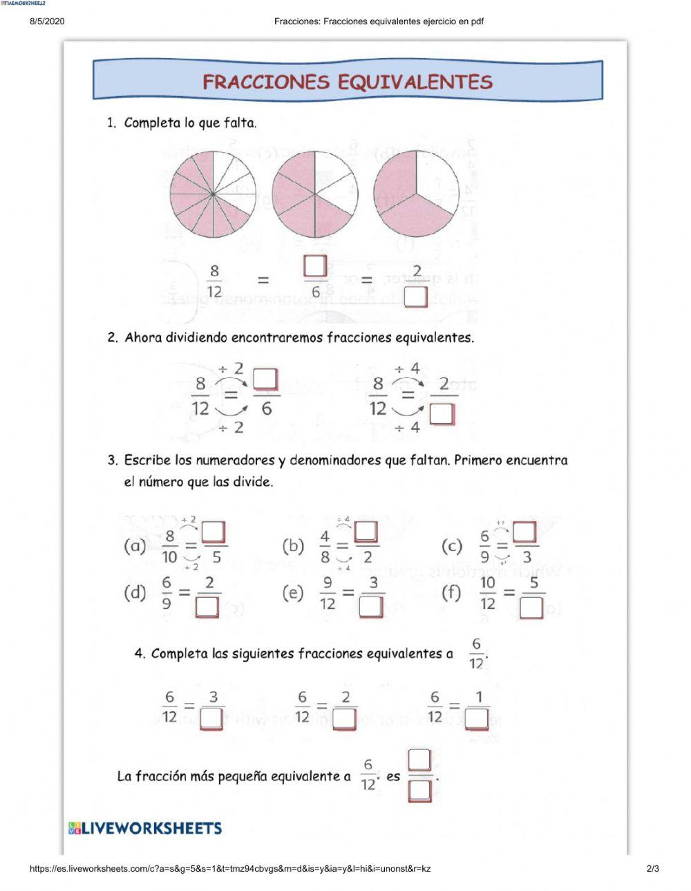 Fracciones equivalentes