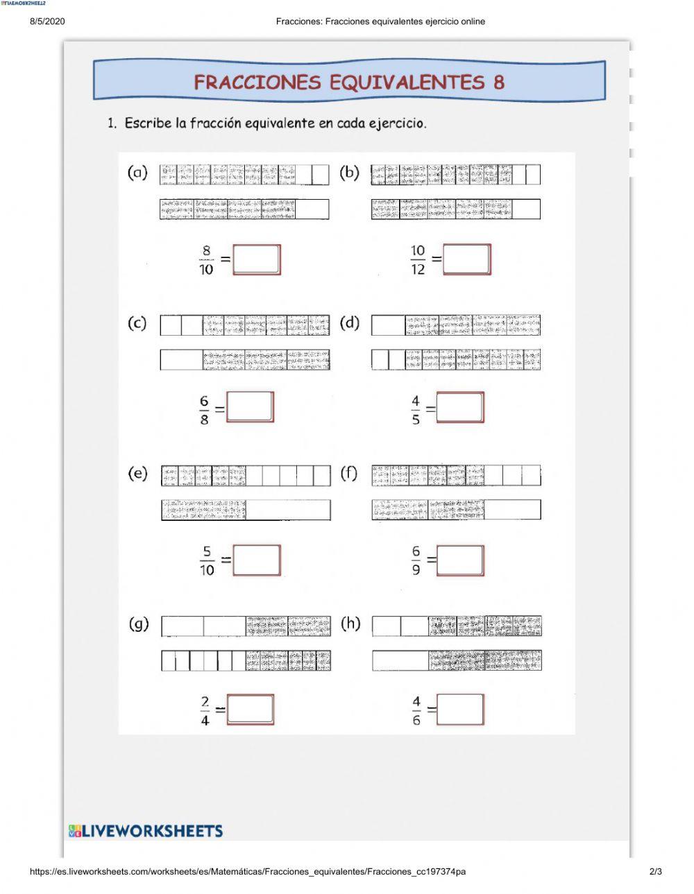Fracciones equivalentes