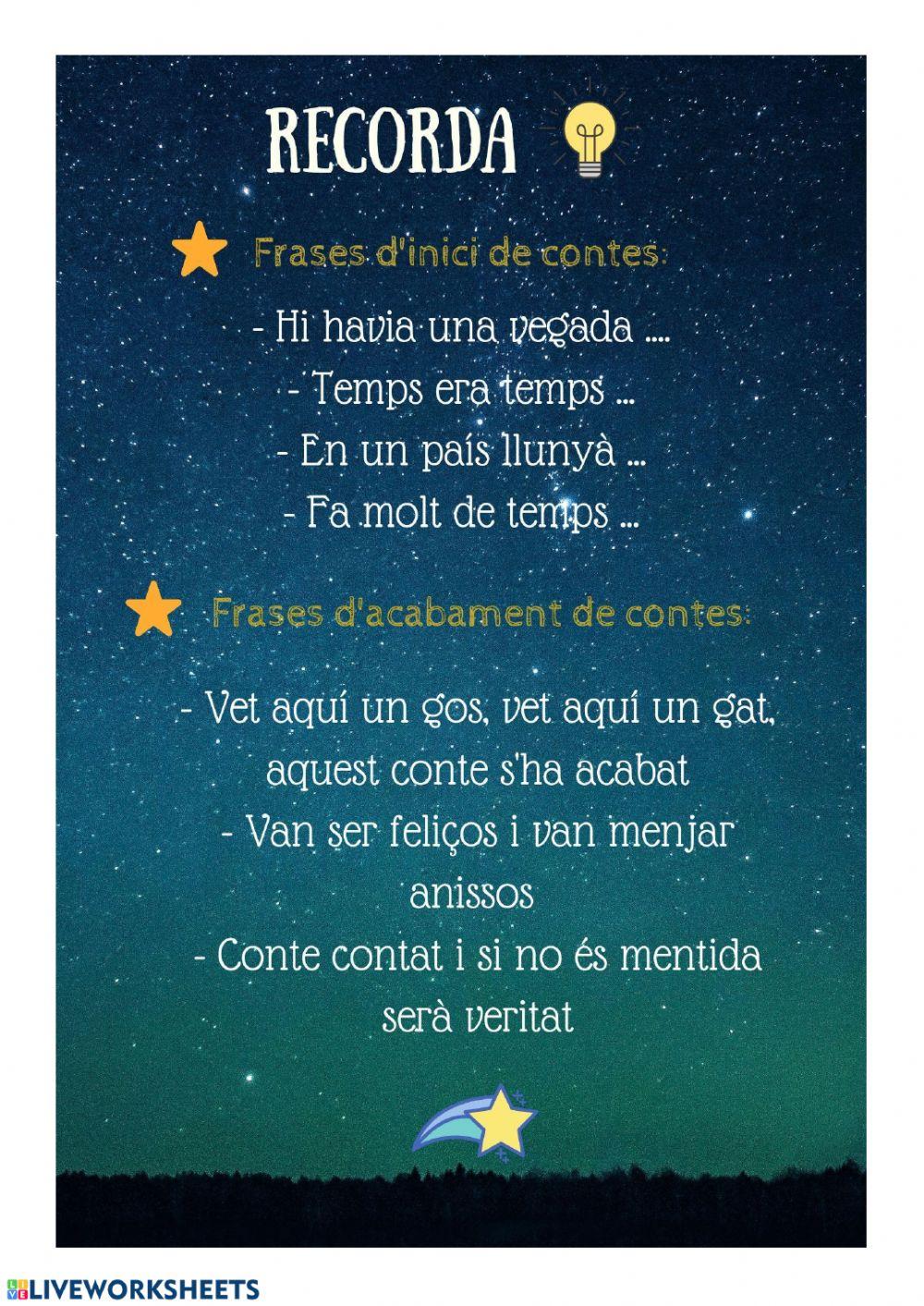 El conte: inici i finals