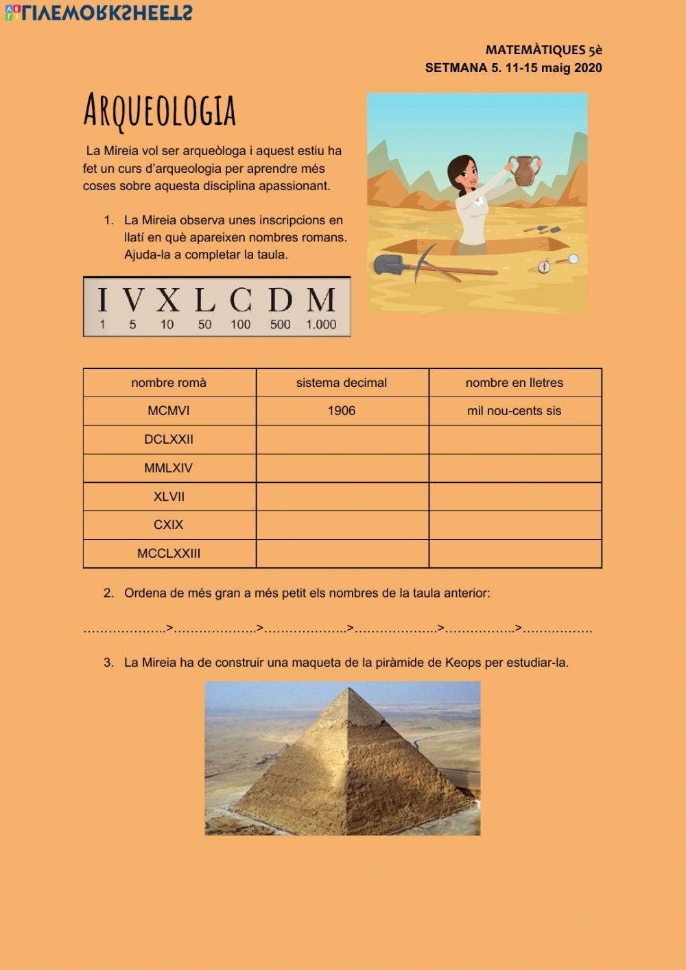 Mates Arqueologia. Setmana 5. 11-15 maig