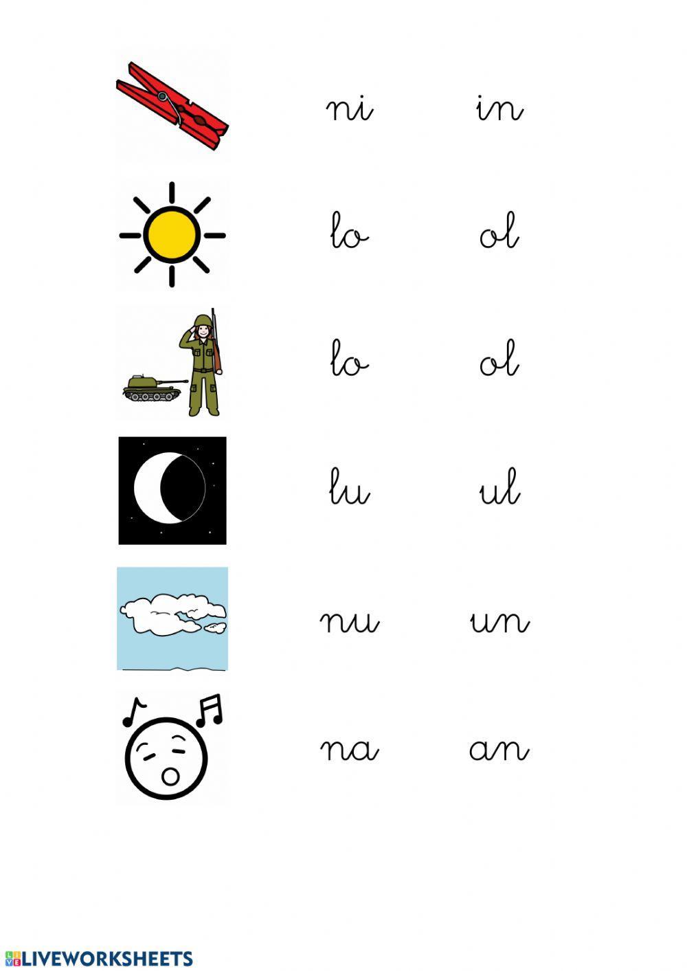 Sílabas inversas L y N