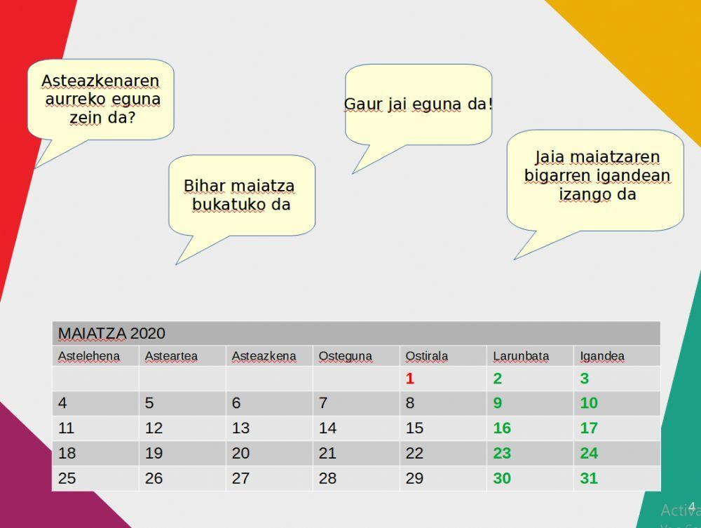 Egutegiarekin jolasten