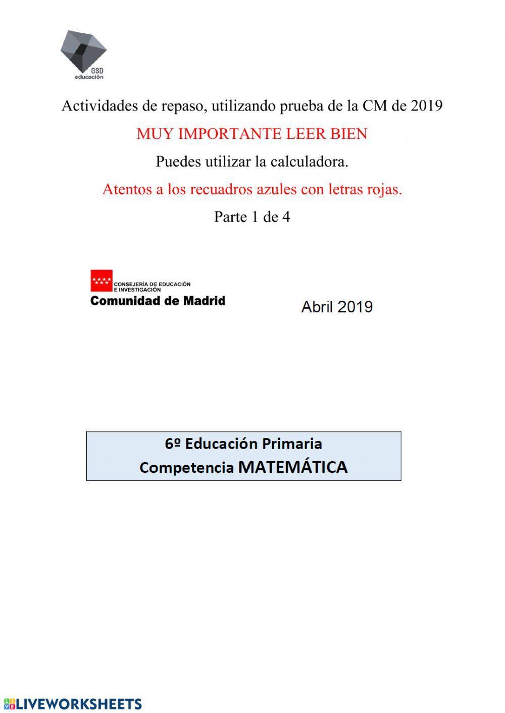 Repaso 6º - Ficha 1 de 4 (2019)