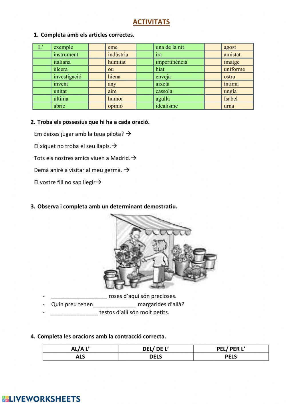 Articles, determinants i possesius