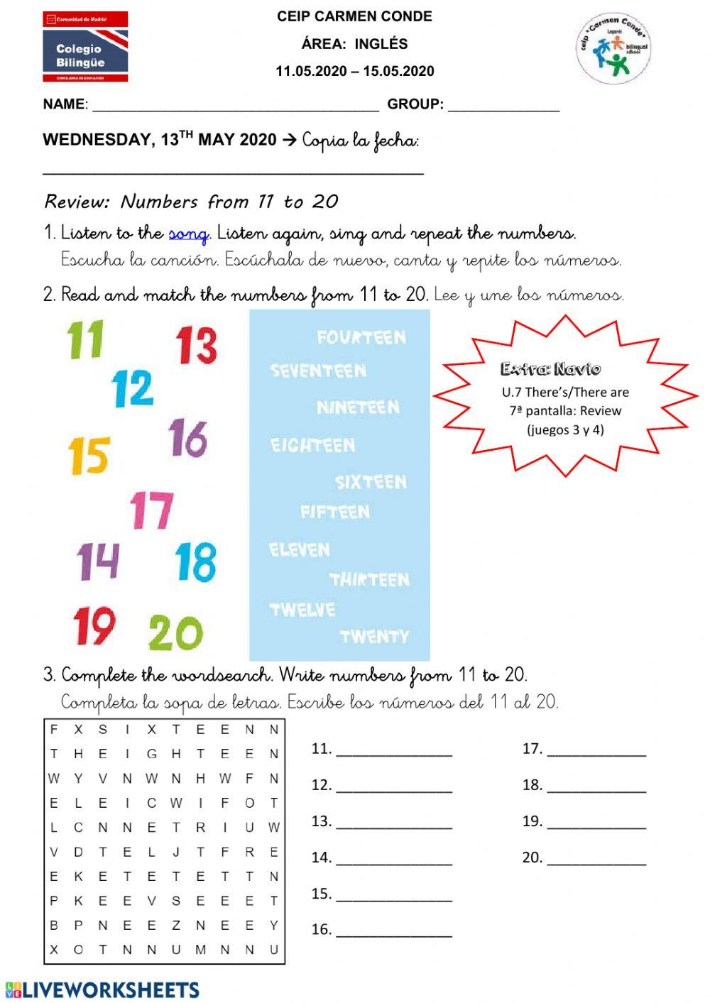 English - Miércoles 13.05