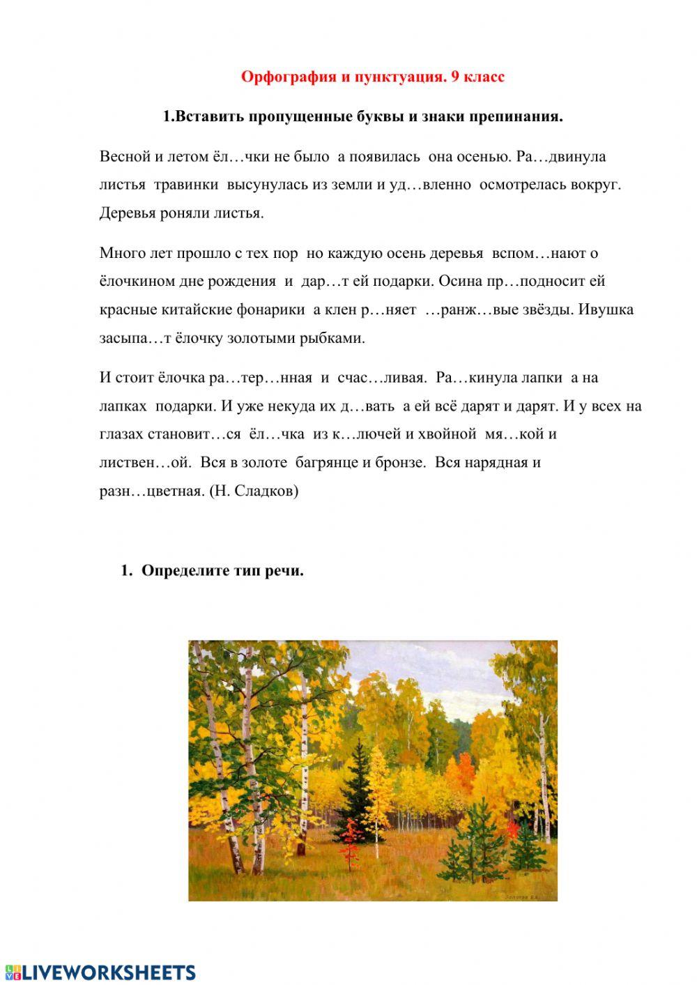 Орфография и пунктуация 9 класс