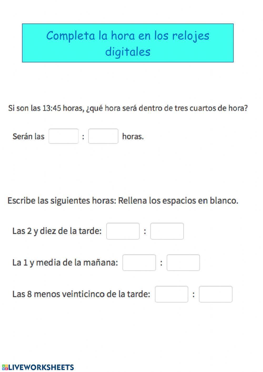 El reloj analógico y digital