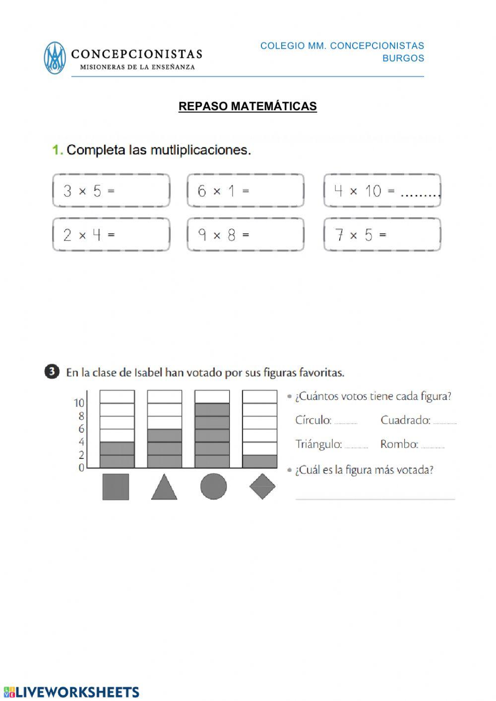 Repaso Matemáticas - Unidad 9