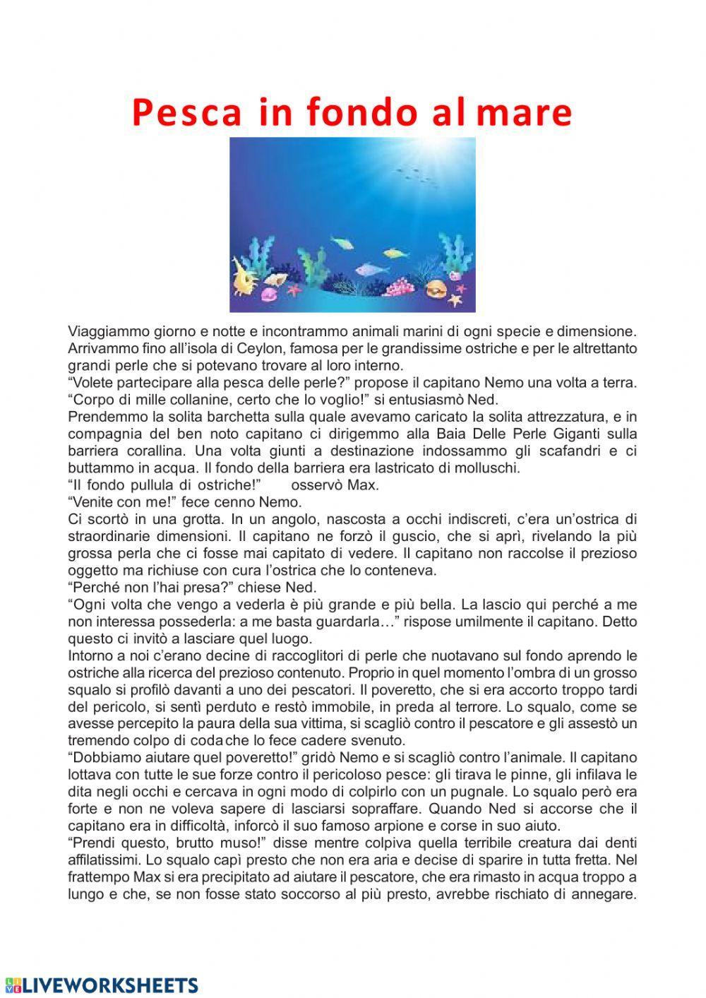 Pesca in fondo al mare