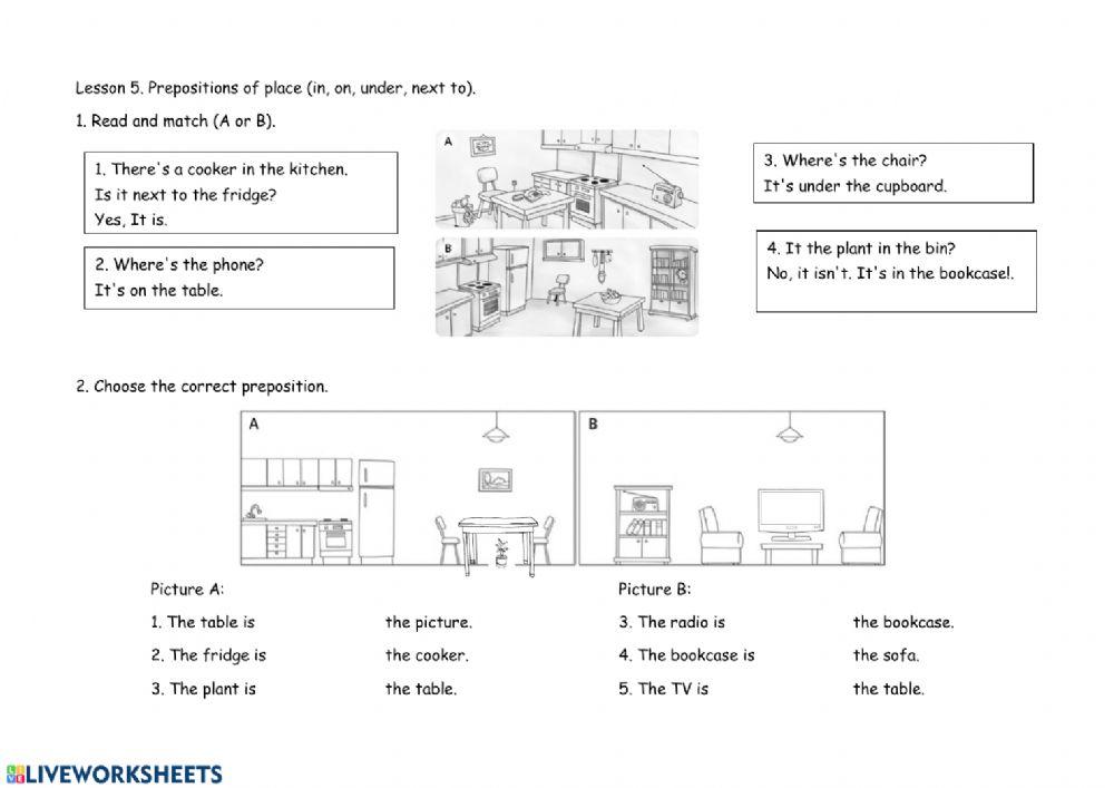 Prepositions of place