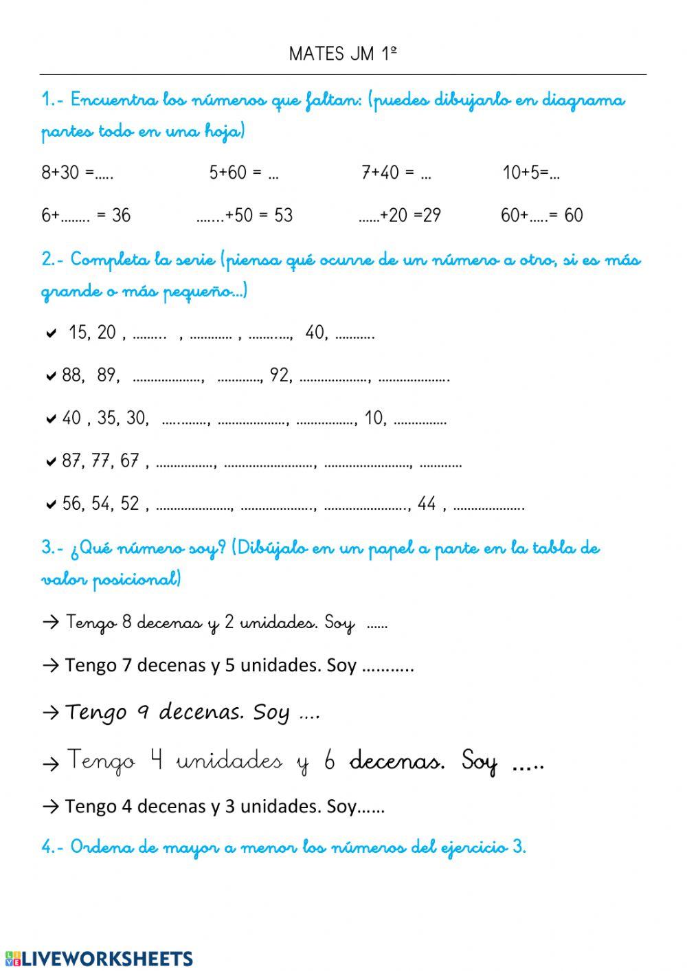 Matemáticas 1º ep