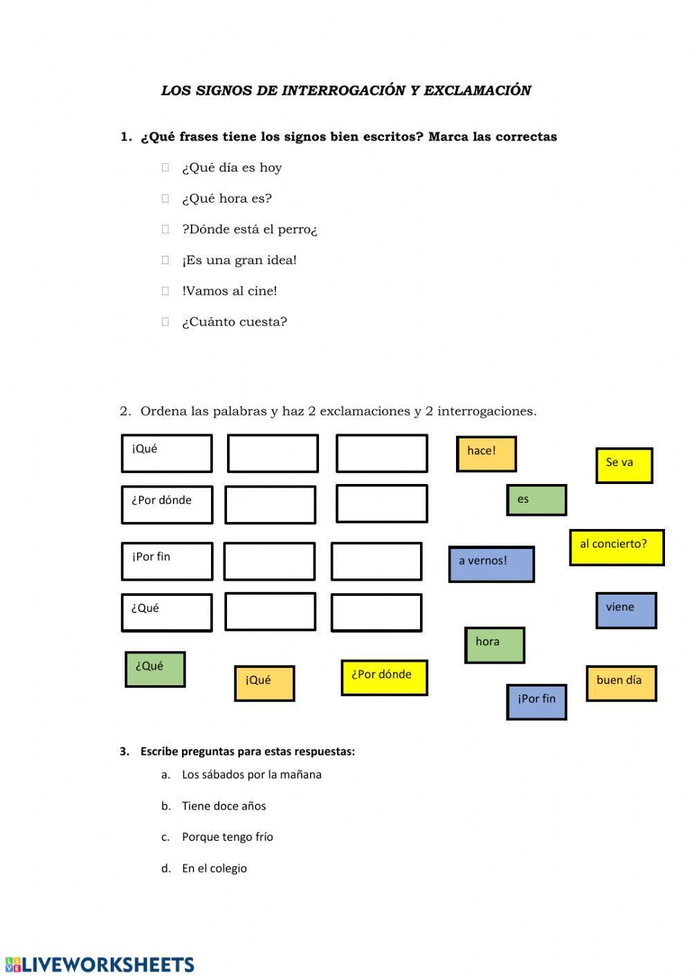 Signos de interrogación y exclamación