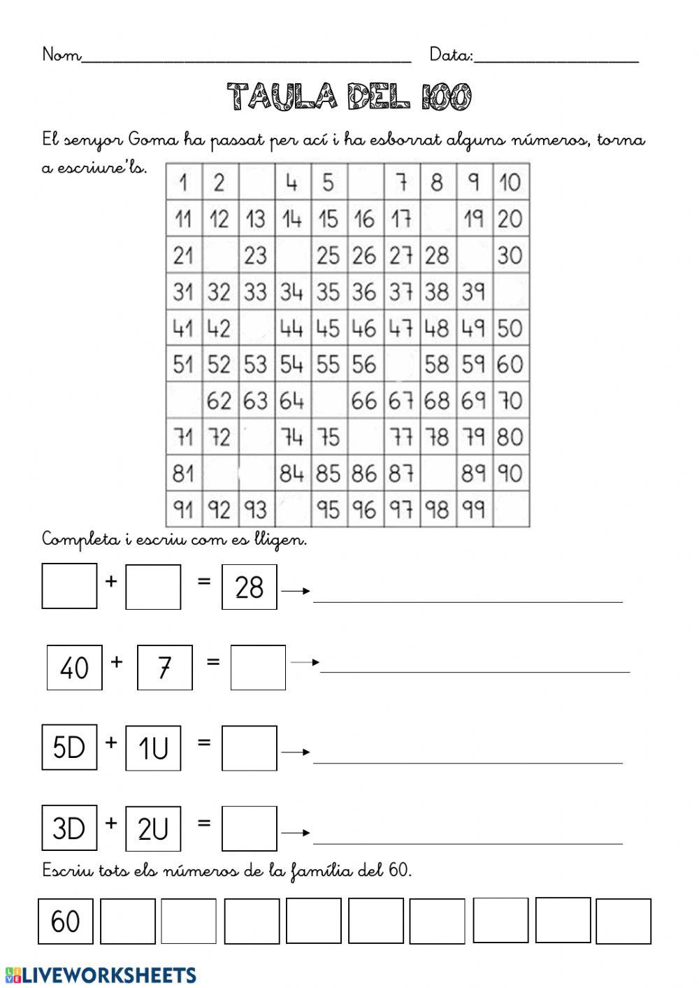 Taula del 100