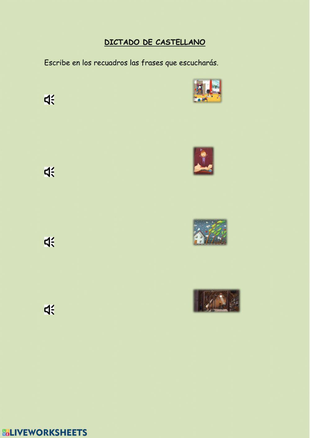 Dictado de castellano. La H