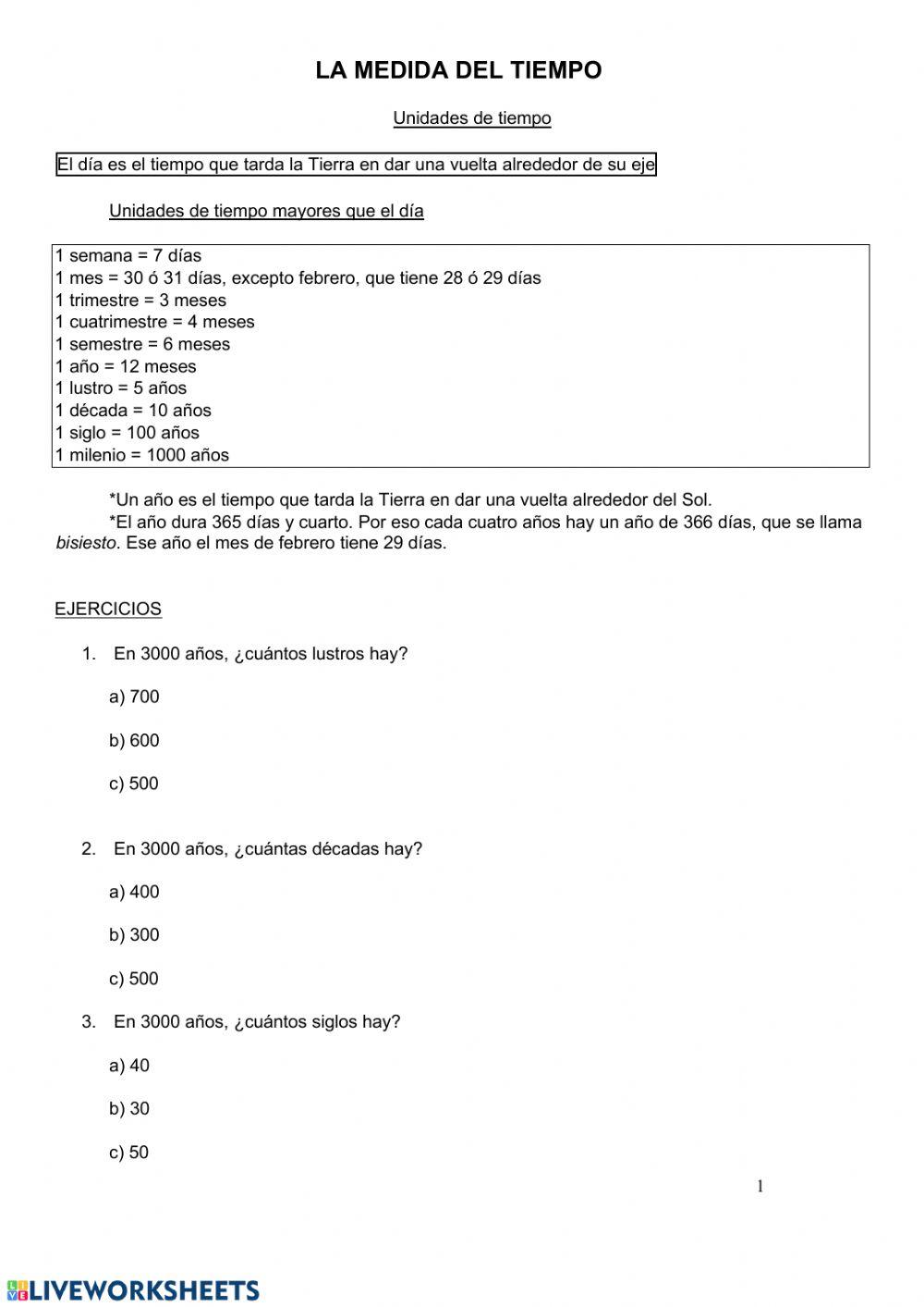 LA MEDIDA DEL TIEMPO