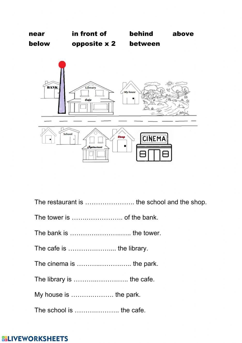 Prepositions of place - giving directions