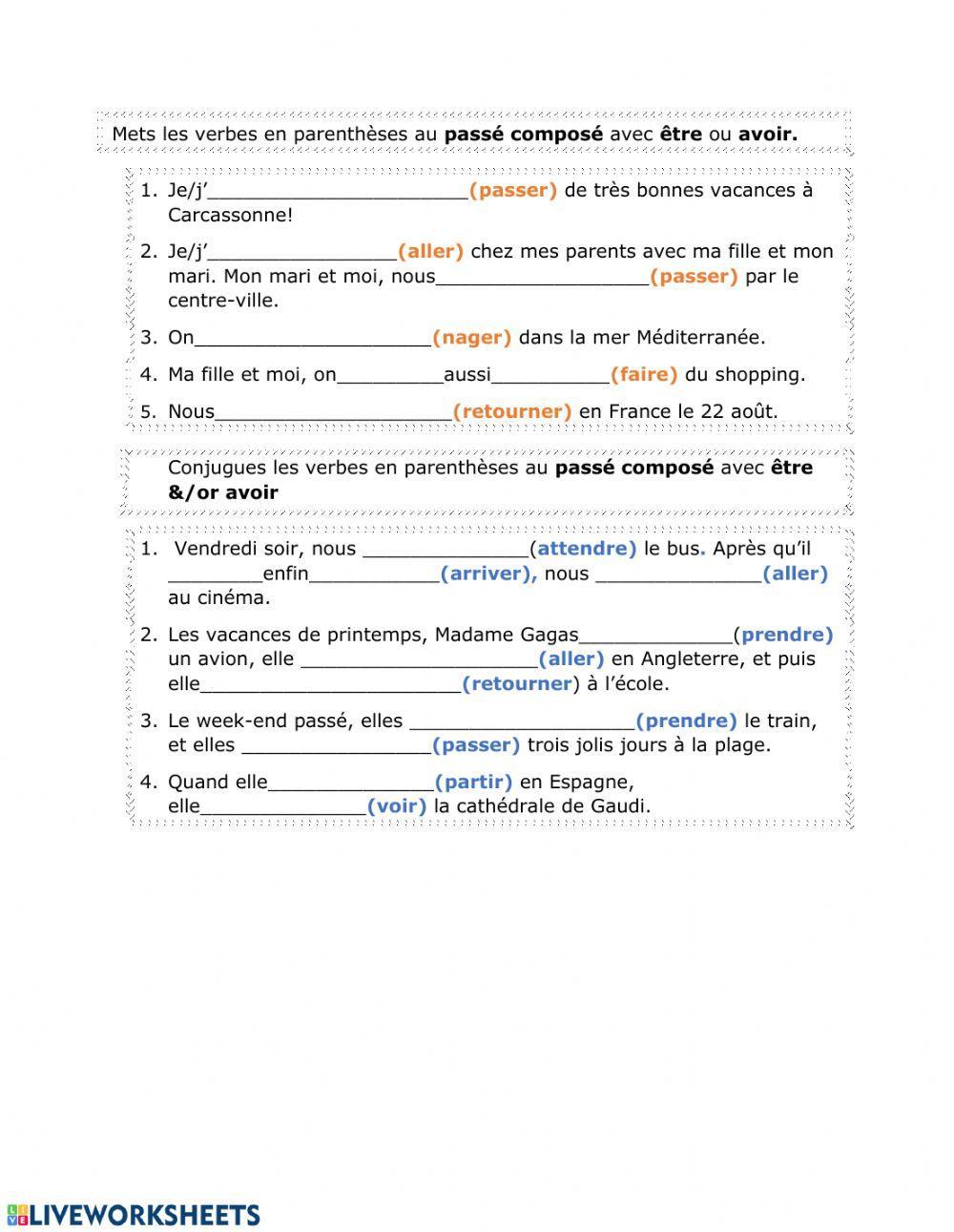 Passé composé avec être ou avoir