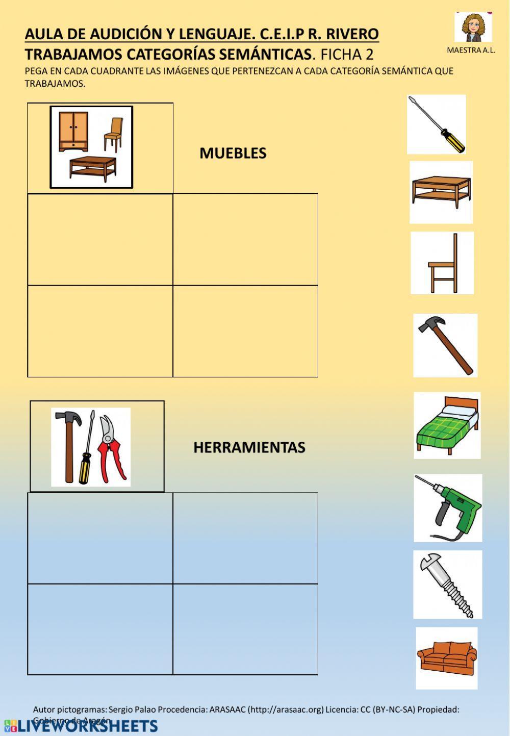 Clasificamos  en categorías semánticas