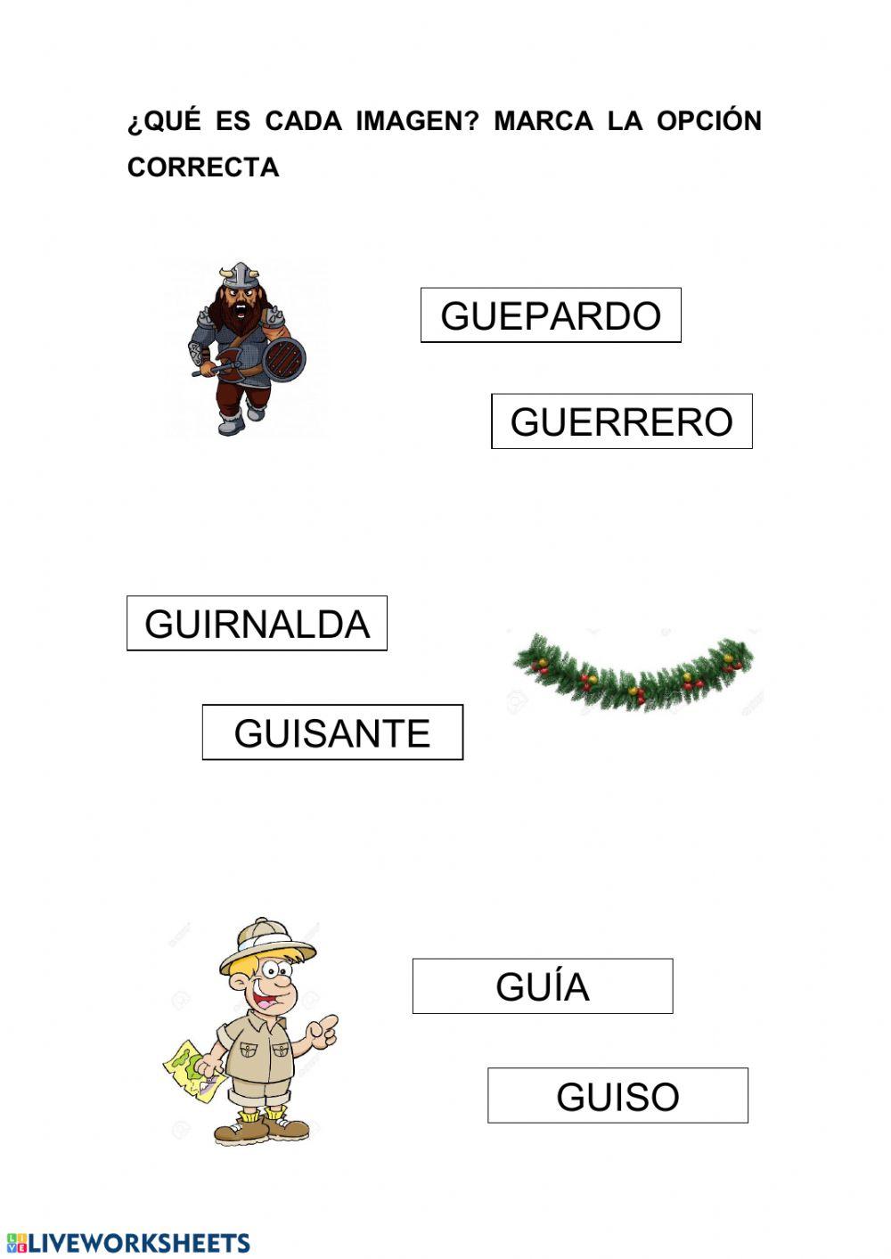 Palabras con GUE-GUI