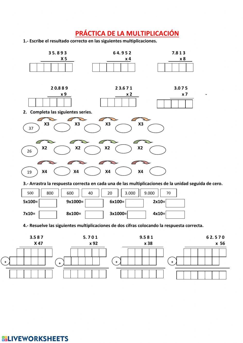 Practica de multiplicaciones