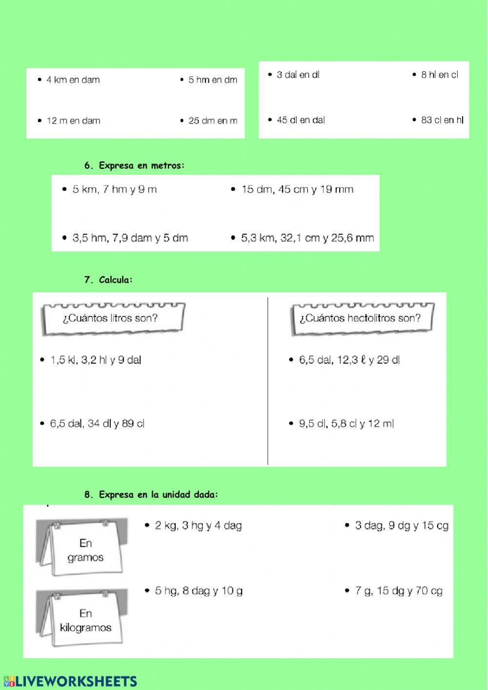 Fichas mates unidades longitud y masa