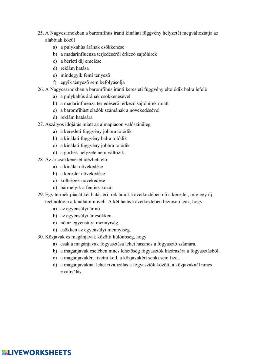 Érettségi közgazdasági ismeretek