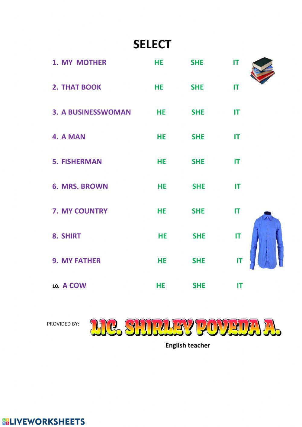 Singular personal pronouns