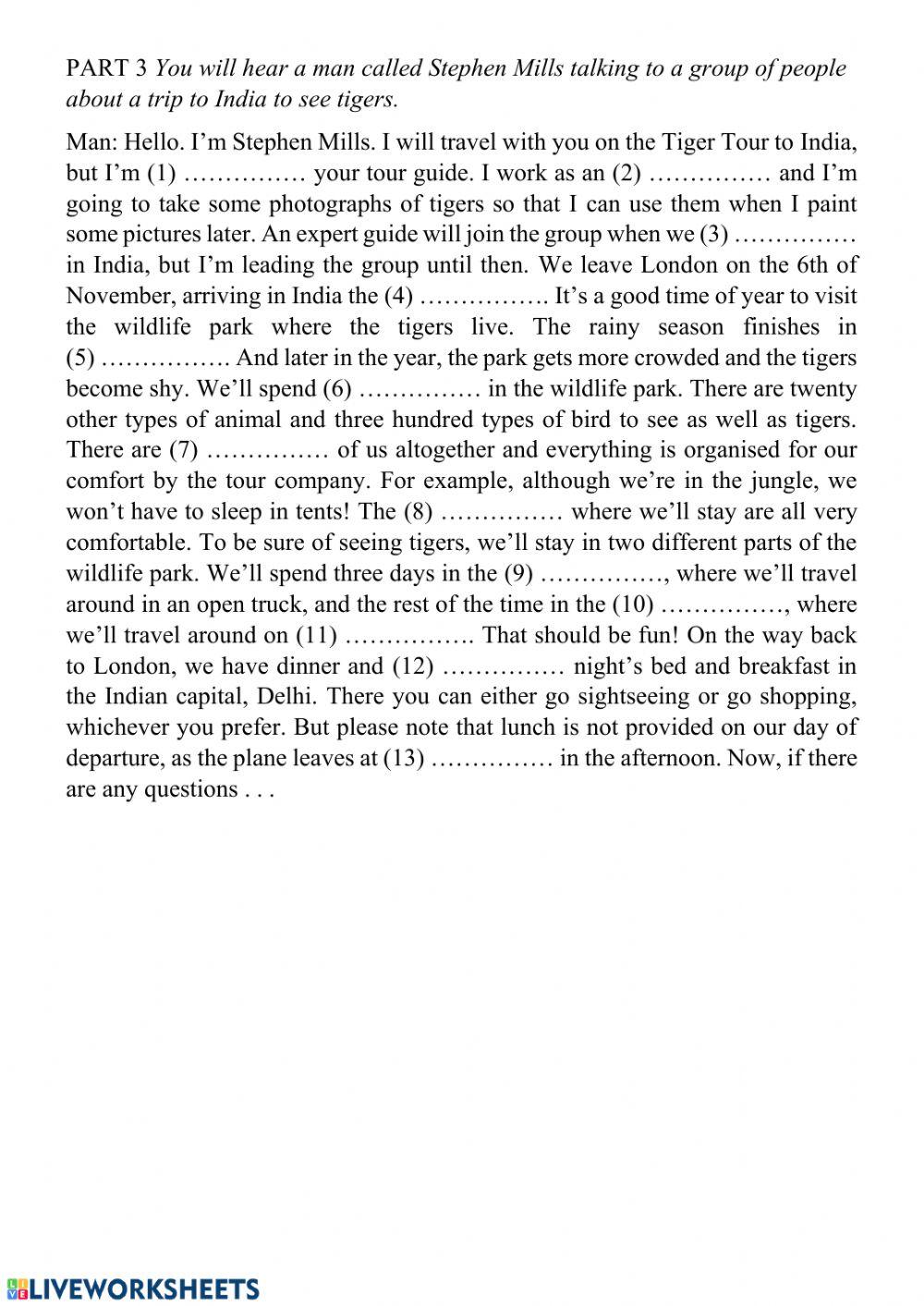 Pet 5 listening test 1 part 3