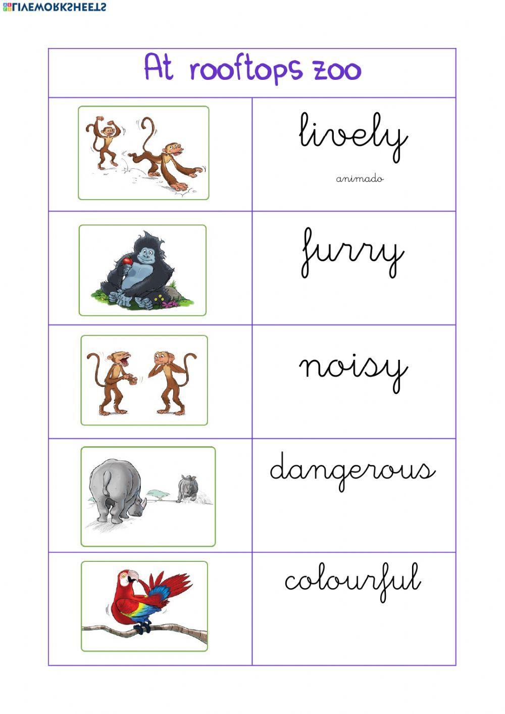 At the zoo vocabulary