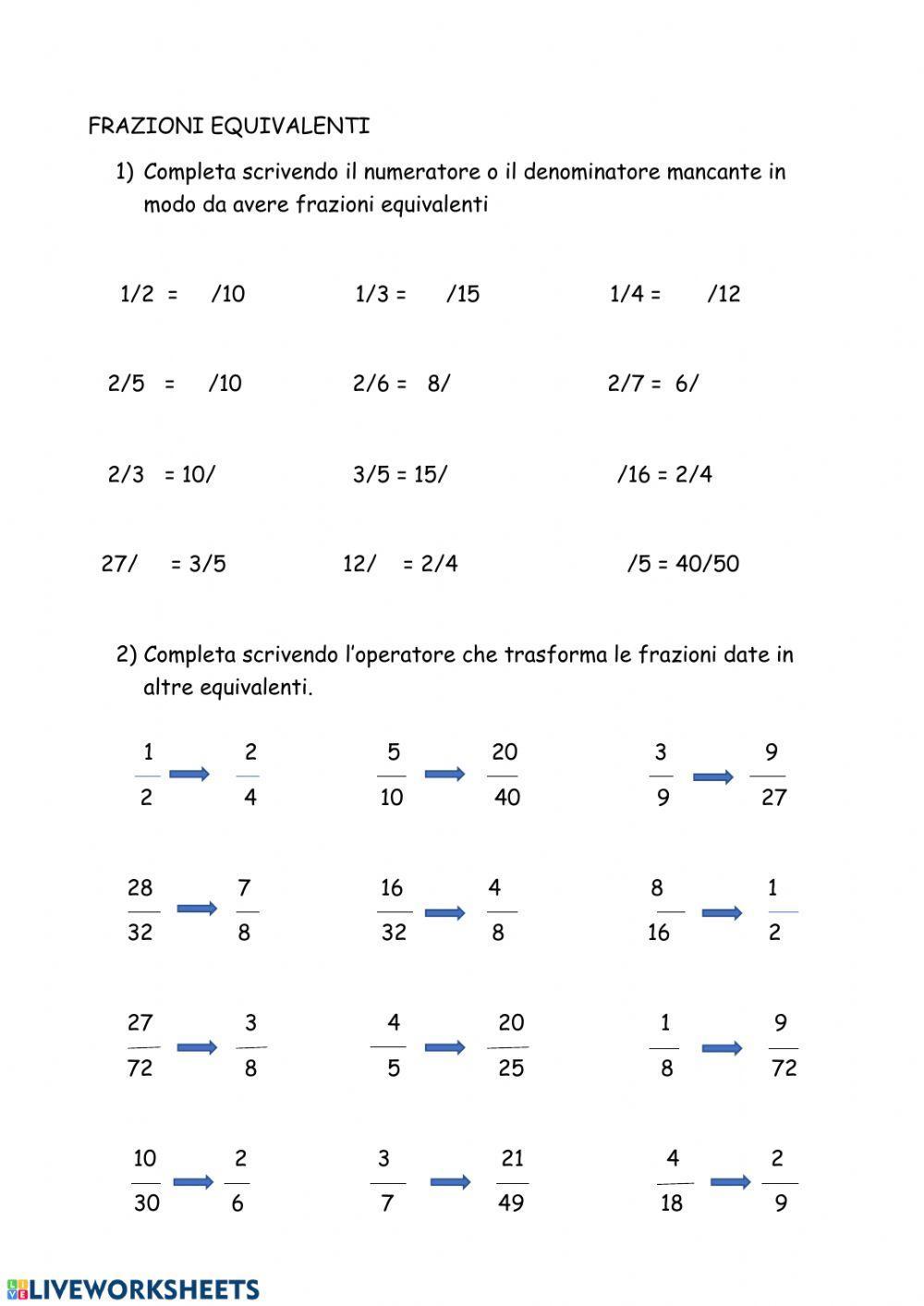 Frazioni equivalenti