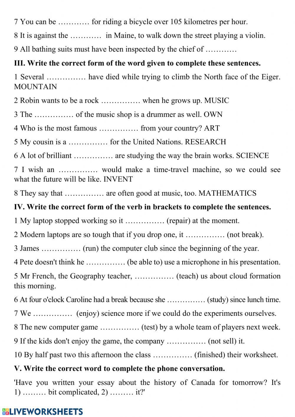 Activate B1 - Progress check 2