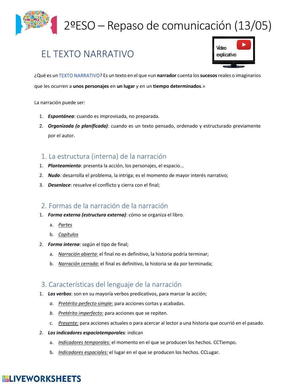 La narración y la descripción